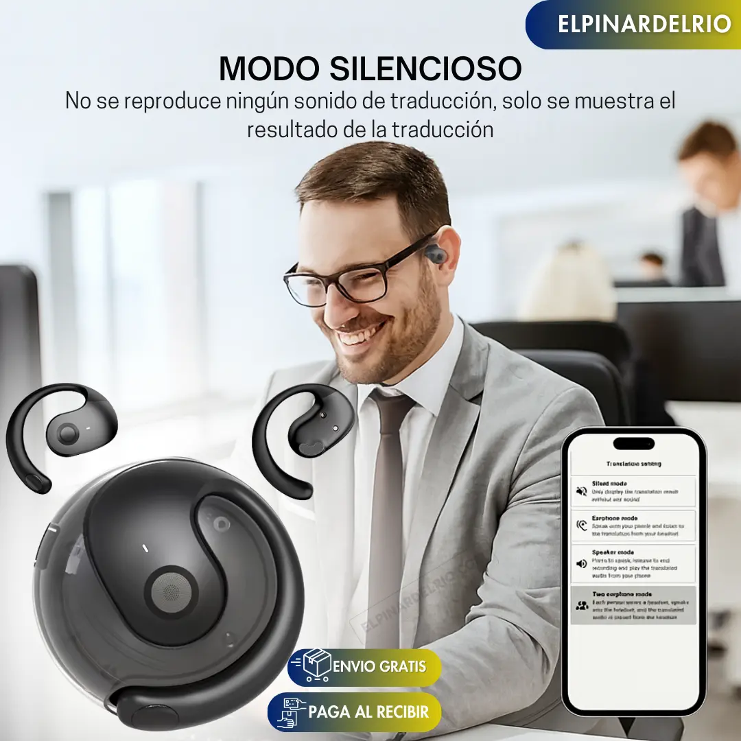 Audifonos inalambricos Translate Air PRO + Holder y  Guía práctica para viajeros de Regalo - Image 2