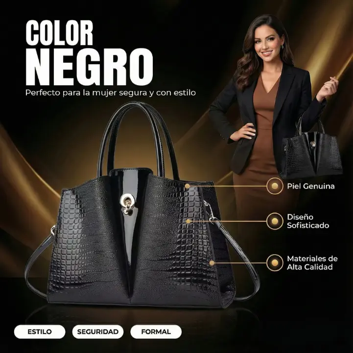 Bolso Ejecutivo Vittoria Noir - Image 3