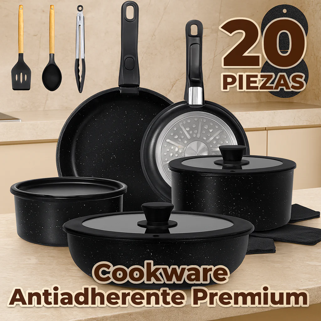 SET 20 PIEZAS Cookware Antiadherente Premium - Image 3