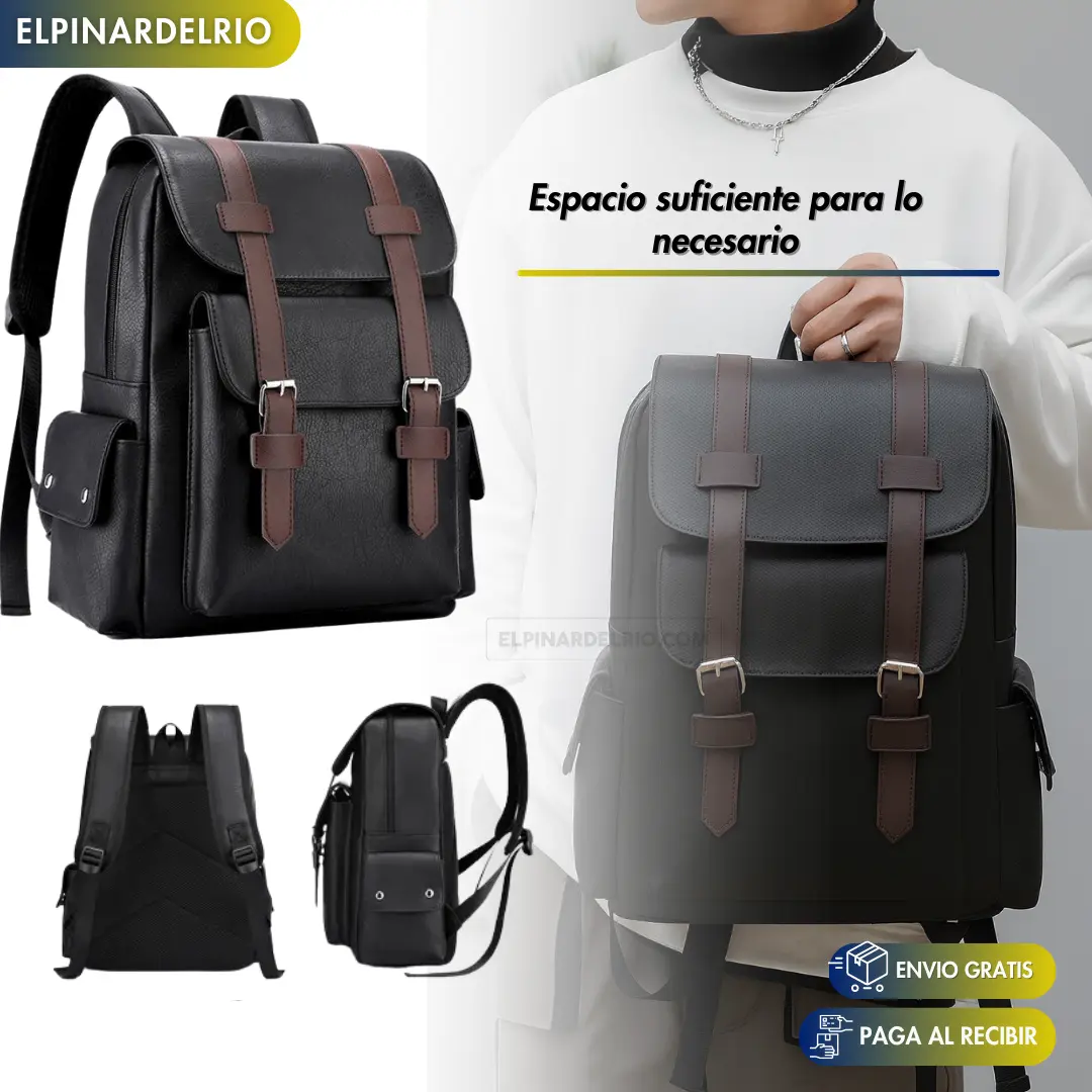 Mochila de cuero Unisex EliteCarry - Image 2