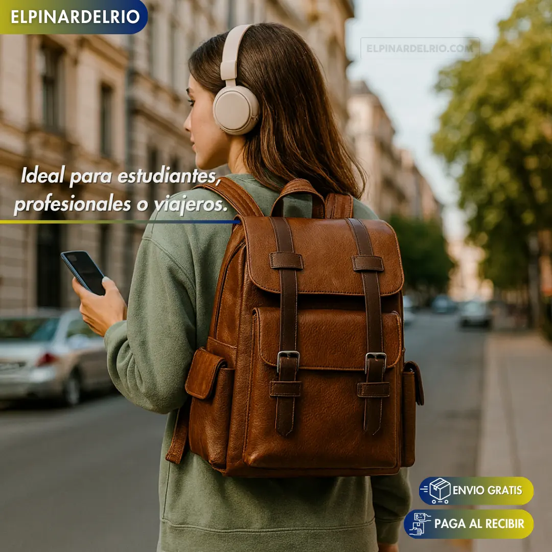 Mochila de cuero Unisex EliteCarry - Image 3